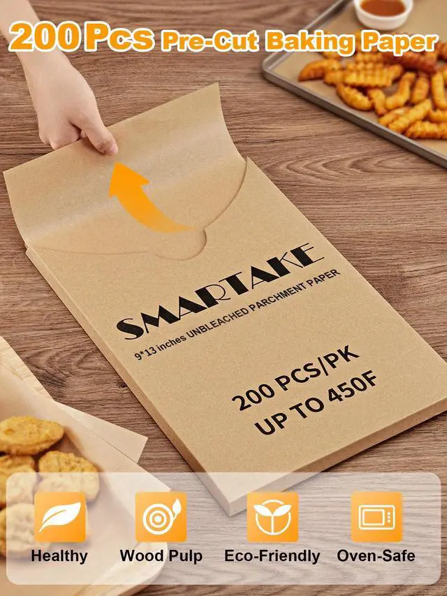 Alt view image 4 of 7 - 200 Pcs Parchment Paper Baking Sheets, 9x13 Inches, Non-Stick