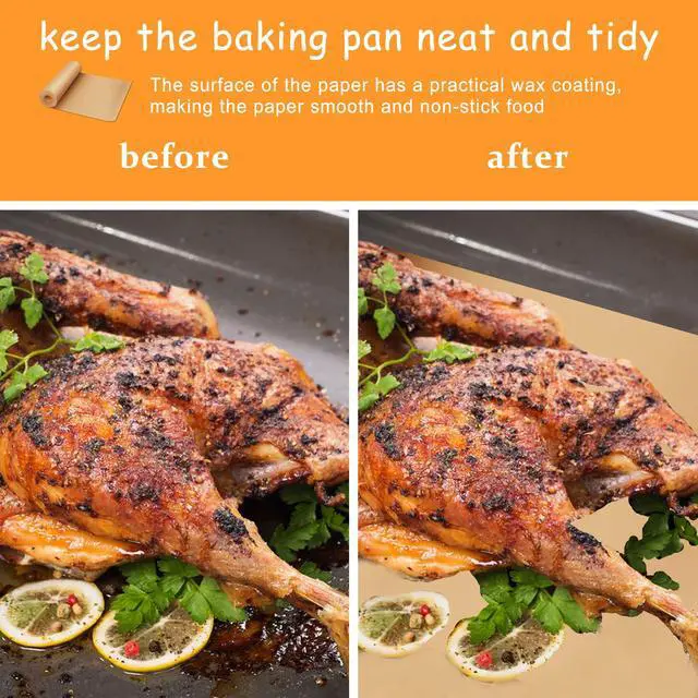 Alt view image 4 of 7 - Parchment Paper for Baking, 15 in x 200 ft Air Fryer Disposable Paper Liner, Non-Stick Unbleached Parchment Paper Roll, Baking Paper Roll for Grilling, Steaming, Pans, Oven