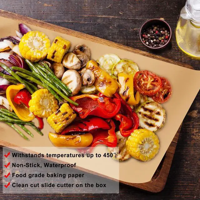 Alt view image 2 of 7 - Parchment Paper for Baking, 15 in x 200 ft Air Fryer Disposable Paper Liner, Non-Stick Unbleached Parchment Paper Roll, Baking Paper Roll for Grilling, Steaming, Pans, Oven