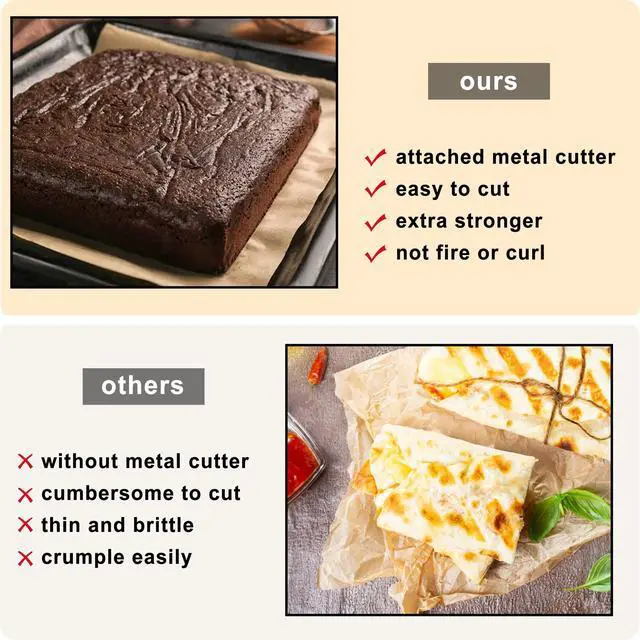 Alt view image 3 of 7 - Parchment Paper for Baking, 15 in x 200 ft Air Fryer Disposable Paper Liner, Non-Stick Unbleached Parchment Paper Roll, Baking Paper Roll for Grilling, Steaming, Pans, Oven