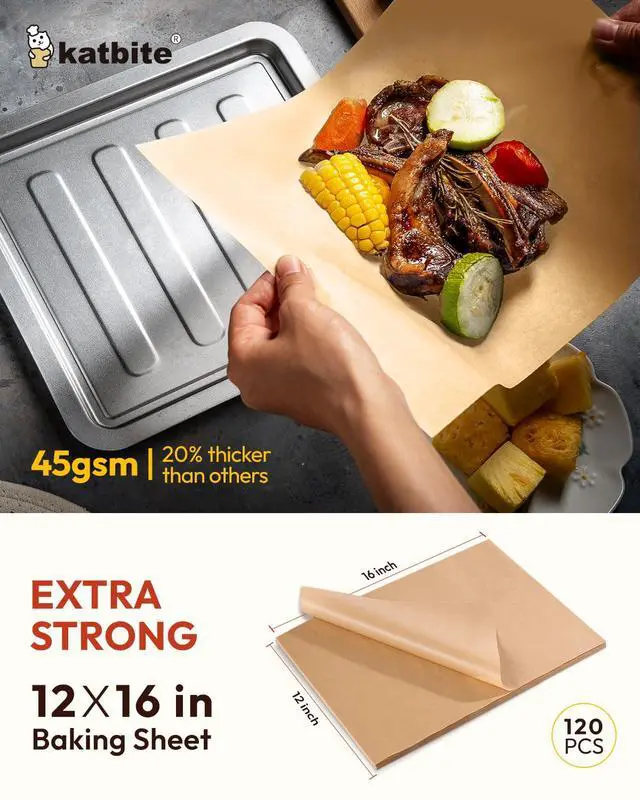 Alt view image 2 of 7 - 120 Pcs Parchment Paper Baking Sheets, 12x16 Inch, Heavy Duty