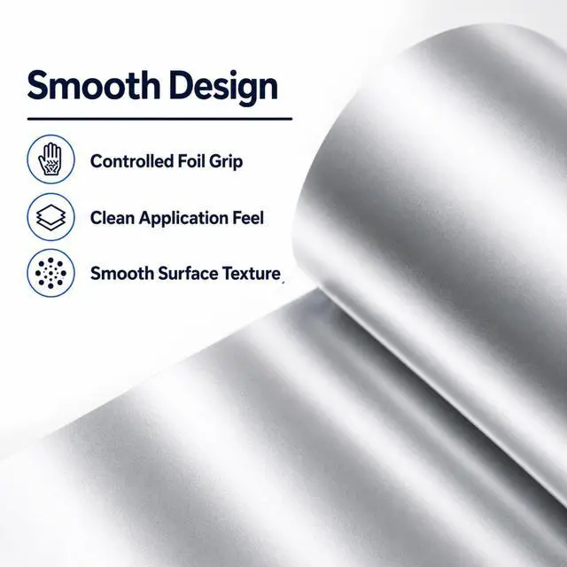 Alt view image 6 of 7 - Smooth Aluminum Foil Roll, Medium/5W in, Silver