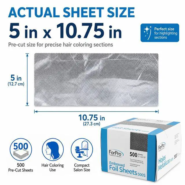 Alt view image 3 of 7 - 500ct Embossed Pop-up Hair Foil Sheets, 5Wx10.75L in, Aluminum