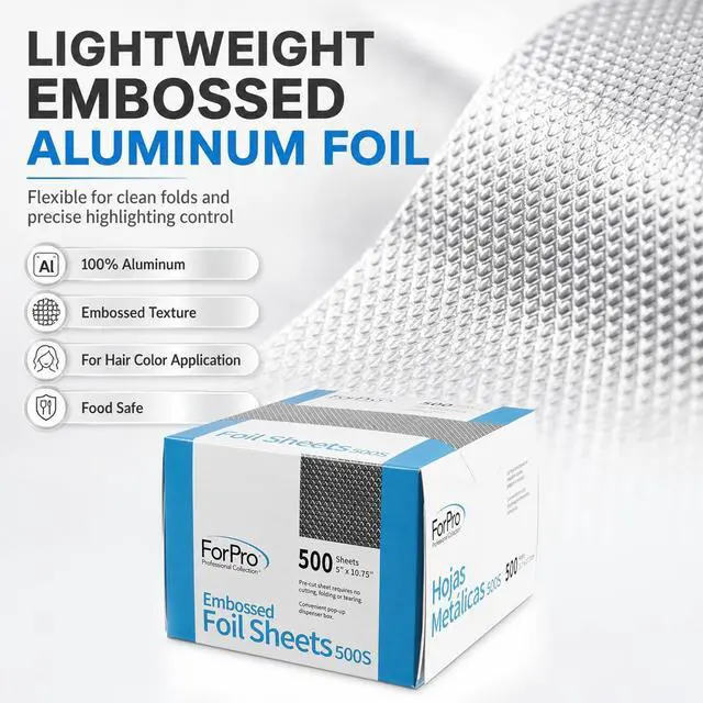 Alt view image 4 of 7 - 500ct Embossed Pop-up Hair Foil Sheets, 5Wx10.75L in, Aluminum
