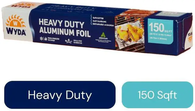 Alt view image 2 of 7 - Heavy Duty Aluminum Foil 150 Sq Ft (50 Yd x 12 In) |Strong Food-Grade with Built-In Cutter for Baking, Grilling, Cooking & Food Storage | Oven & Freezer Safe, Recyclable