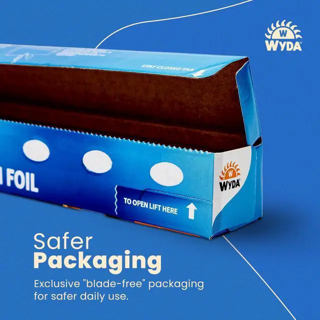Alt view image 5 of 7 - Heavy Duty Aluminum Foil 150 Sq Ft (50 Yd x 12 In) |Strong Food-Grade with Built-In Cutter for Baking, Grilling, Cooking & Food Storage | Oven & Freezer Safe, Recyclable