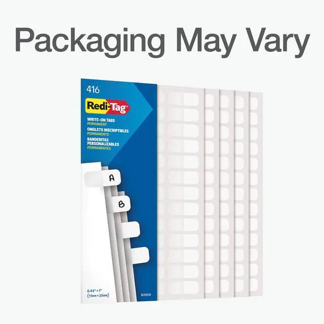 Alt view image 7 of 7 - RTG31010, Permanent Stick Write-On Index Tabs, 416 / Pack, White, (Pack of 1)