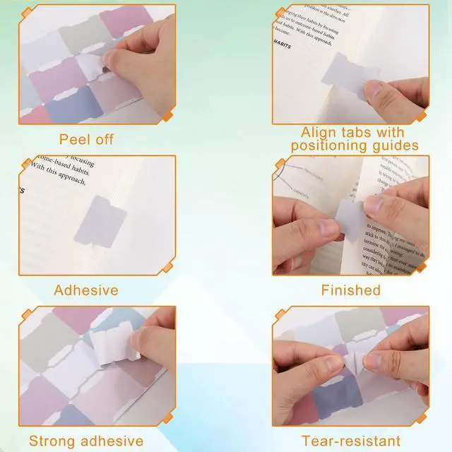Alt view image 5 of 7 - 20 Sheets/240 Pieces Sticky Index Tabs, Double Sided Book Page Markers Tabs Blank Monthly Tabs Writable Sticky Notes Flags Self Adhesive Planner Stickers for Labeling