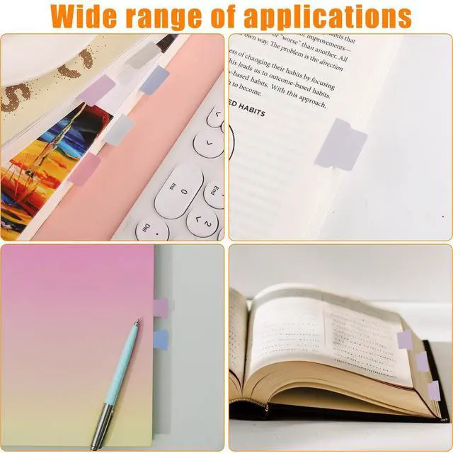 Alt view image 6 of 7 - 20 Sheets/240 Pieces Sticky Index Tabs, Double Sided Book Page Markers Tabs Blank Monthly Tabs Writable Sticky Notes Flags Self Adhesive Planner Stickers for Labeling