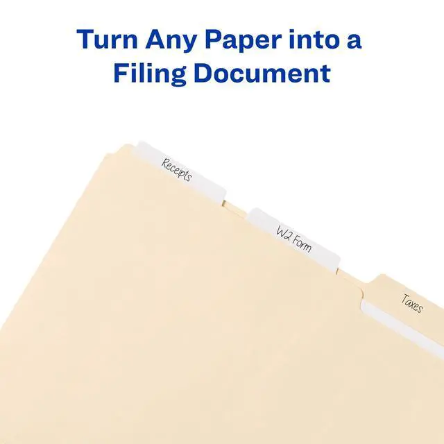 Alt view image 2 of 7 - Ultra Tabs®, File Tabs, 3" x 1.5", 2-Side Writable, White, Self-Adhesive, 24 Per Pack, 48 Total (2-Pack of 74776)