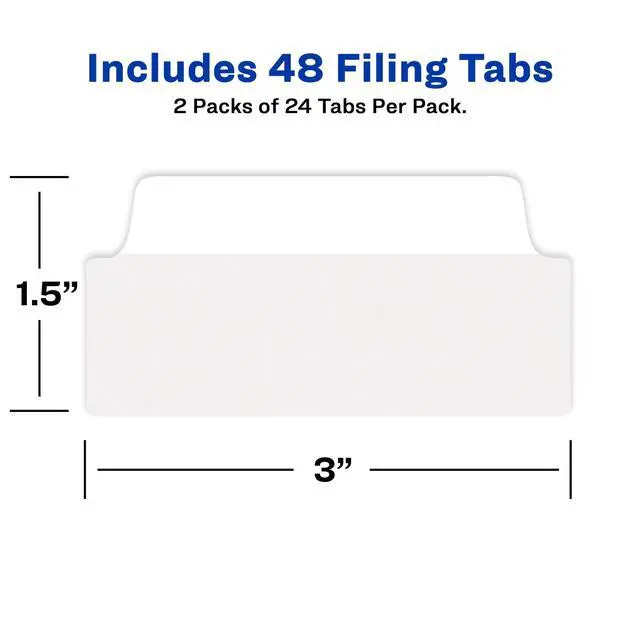 Alt view image 6 of 7 - Ultra Tabs®, File Tabs, 3" x 1.5", 2-Side Writable, White, Self-Adhesive, 24 Per Pack, 48 Total (2-Pack of 74776)