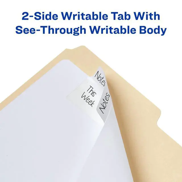 Alt view image 5 of 7 - Ultra Tabs®, File Tabs, 3" x 1.5", 2-Side Writable, White, Self-Adhesive, 24 Per Pack, 48 Total (2-Pack of 74776)