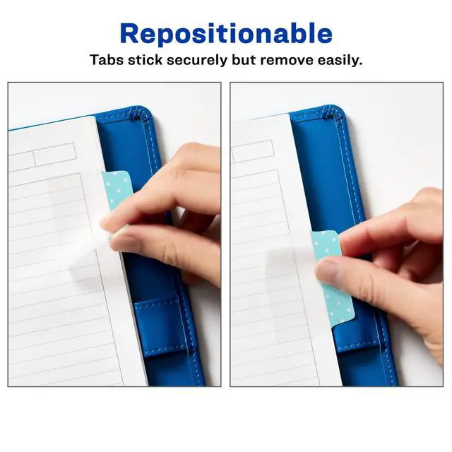 Alt view image 3 of 7 - Multiuse Ultra Tabs, 2" x 1.5", 2-Side Writable, Assorted Pastel Dots, 24 Repositionable Tabs (74773)