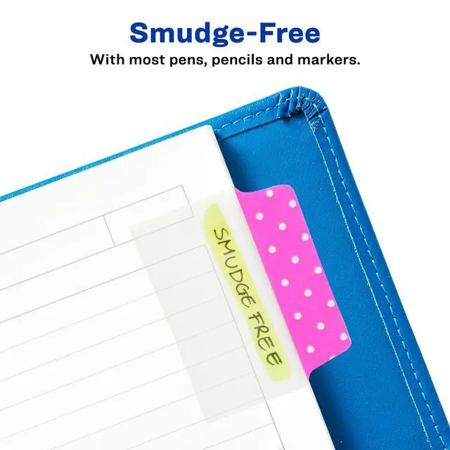 Alt view image 4 of 7 - Multiuse Ultra Tabs, 2" x 1.5", 2-Side Writable, Assorted Pastel Dots, 24 Repositionable Tabs (74773)