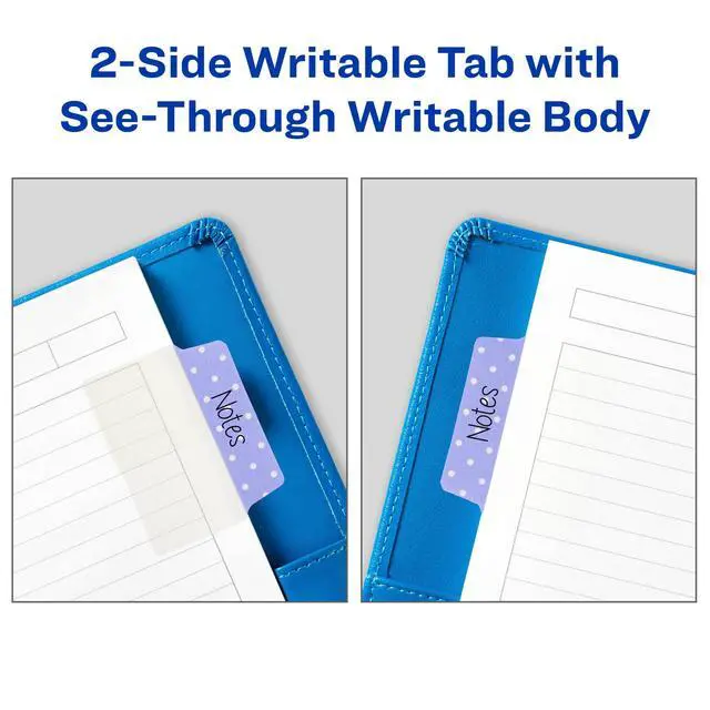 Alt view image 5 of 7 - Multiuse Ultra Tabs, 2" x 1.5", 2-Side Writable, Assorted Pastel Dots, 24 Repositionable Tabs (74773)