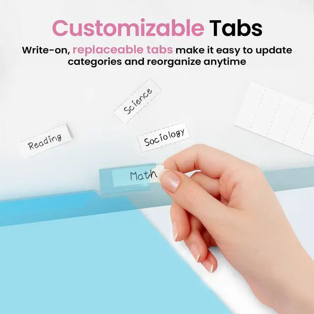 Alt view image 4 of 7 - 16 Count Dividers for 3 Ring Binder with Two Pockets, 8 Tabs Set