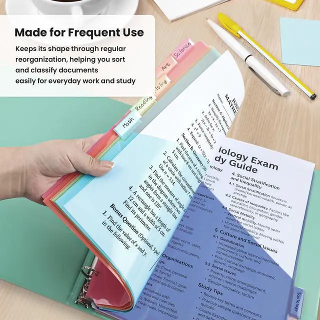 Alt view image 5 of 7 - 16 Count Dividers for 3 Ring Binder with Two Pockets, 8 Tabs Set