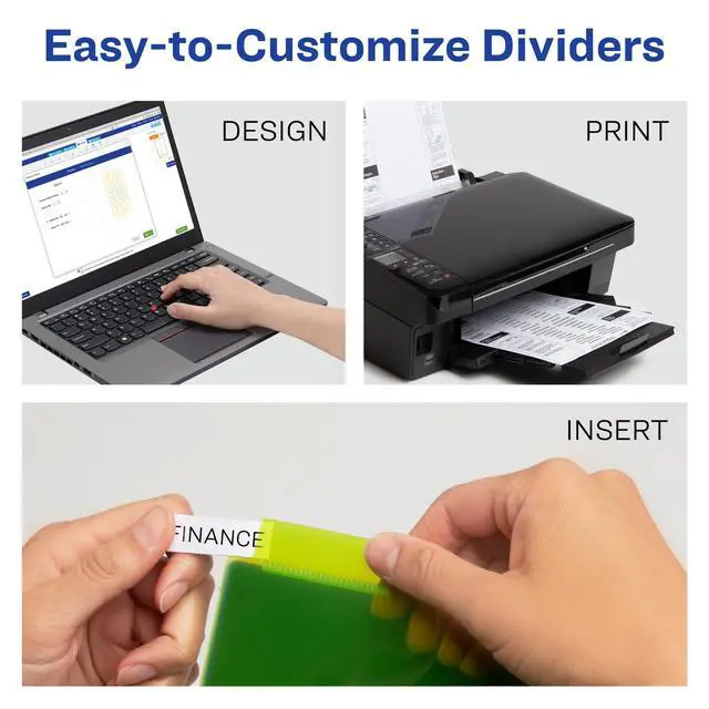 Alt view image 4 of 7 - Dividers for 3 Ring Binders, 5 Tab Plastic Binder Dividers, Pockets, Insertable Big Tabs, Multicolor, Extend Beyond Sheet Protectors, 1 Set (11902)