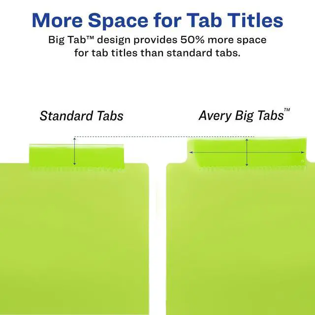Alt view image 6 of 7 - Dividers for 3 Ring Binders, 5 Tab Plastic Binder Dividers, Pockets, Insertable Big Tabs, Multicolor, Extend Beyond Sheet Protectors, 1 Set (11902)