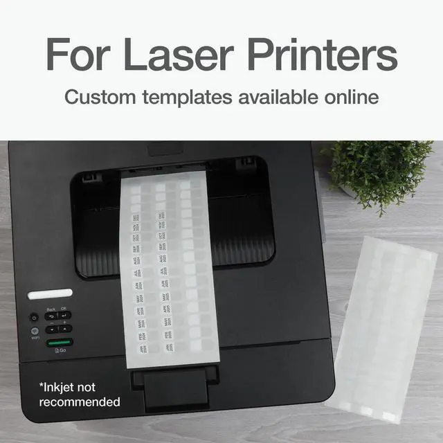 Alt view image 3 of 7 - Laser Index Tabs, Divider Tabs, Permanent Adhesive Index Labels Customizable Divider Labels, 7/16" x 1", White, 675 Tabs (B39000)