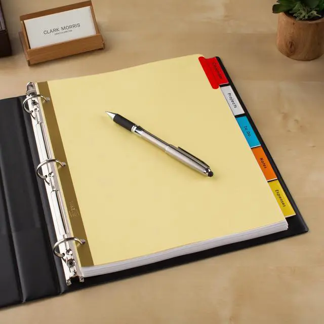 Alt view image 5 of 6 - Binder Dividers - 5-Tab Insertable Multicolor Big Tabs for Binders, 6 Sets of Dividers (11109)