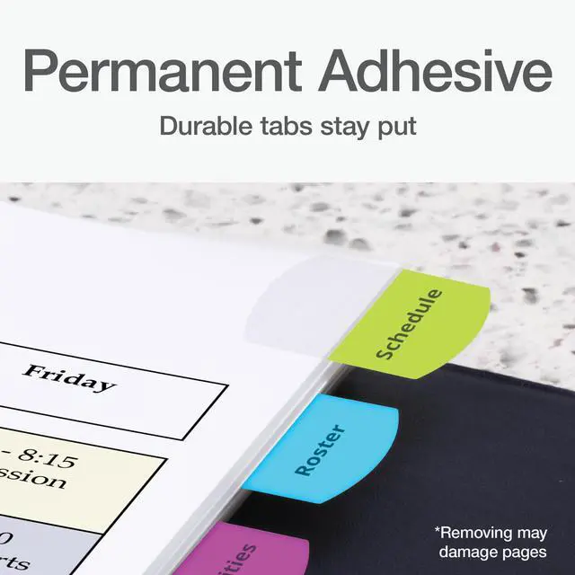 Alt view image 4 of 7 - Laser Printable Tabs, Permanent Index Tabs, Customizable Adhesive Labels, Assorted Tropical Colors, 1.125" x 1.25", 375 Per Pack (1006789)