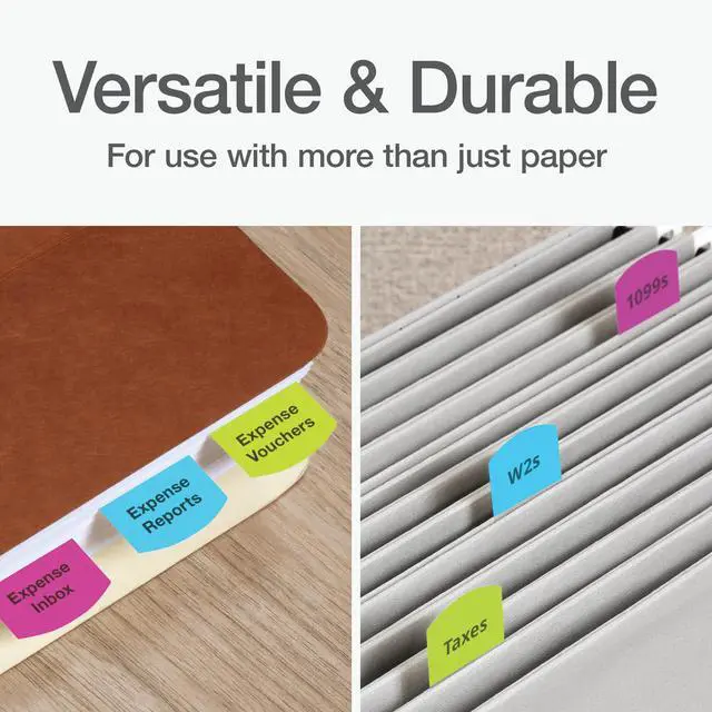 Alt view image 5 of 7 - Laser Printable Tabs, Permanent Index Tabs, Customizable Adhesive Labels, Assorted Tropical Colors, 1.125" x 1.25", 375 Per Pack (1006789)