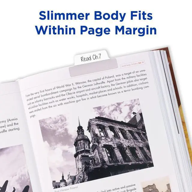 Alt view image 2 of 7 - Margin Ultra Tabs®, 2.5" x 1", 2-Side Writable, White, 24 Repositionable Page Tabs (74789)