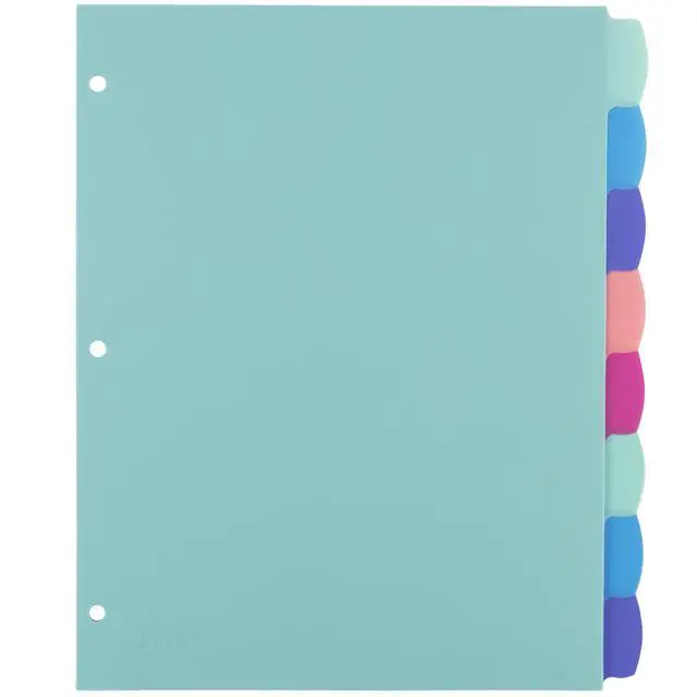 Alt view image 3 of 7 - Write & Erase Dividers for 3 Ring Binders, 8 Tabs per Set, Multicolor Big Tabs, Pastels, Binder Dividers Great for Organizing Reports, Projects, and More (16271)