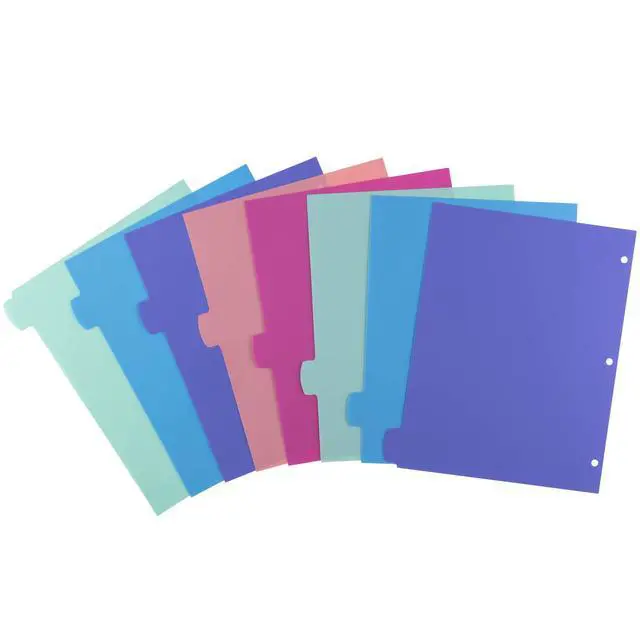 Alt view image 5 of 7 - Write & Erase Dividers for 3 Ring Binders, 8 Tabs per Set, Multicolor Big Tabs, Pastels, Binder Dividers Great for Organizing Reports, Projects, and More (16271)