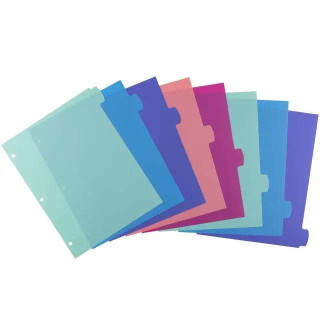 Alt view image 4 of 7 - Write & Erase Dividers for 3 Ring Binders, 8 Tabs per Set, Multicolor Big Tabs, Pastels, Binder Dividers Great for Organizing Reports, Projects, and More (16271)