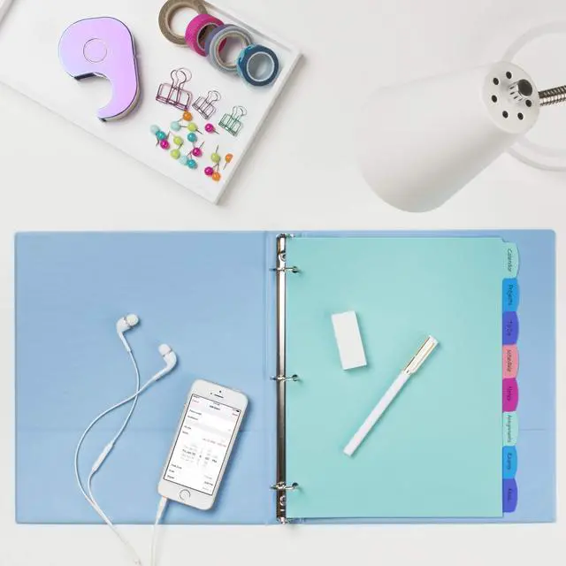 Alt view image 6 of 7 - Write & Erase Dividers for 3 Ring Binders, 8 Tabs per Set, Multicolor Big Tabs, Pastels, Binder Dividers Great for Organizing Reports, Projects, and More (16271)