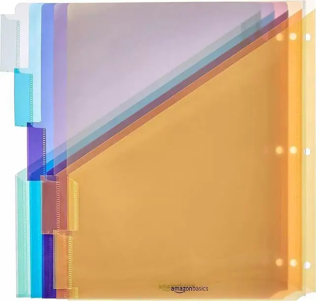 Alt view image 2 of 4 - 5-Tab Dividers for 3 Ring Binder, Two Pocket, Letter Size, Assorted Colors, 15 Count