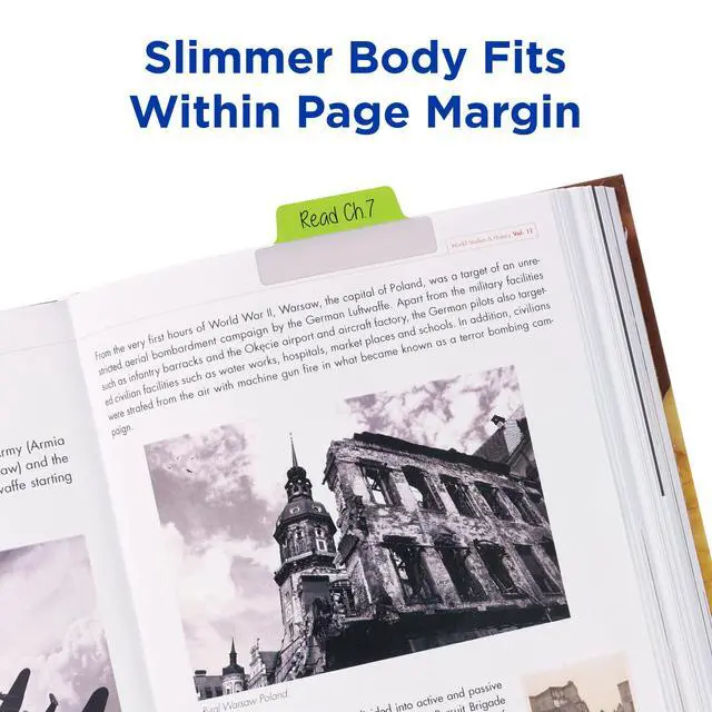 Alt view image 2 of 7 - Margin Ultra Tabs, 2.5" x 1", 2-Side Writable, Assorted Neon Color, 24 Repositionable Page Tabs (74767)