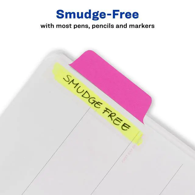 Alt view image 4 of 7 - Margin Ultra Tabs, 2.5" x 1", 2-Side Writable, Assorted Neon Color, 24 Repositionable Page Tabs (74767)