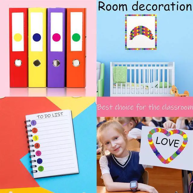 Alt view image 3 of 6 - 1400 PCS Colored Dot Stickers Round Color Coding Labels Classroom Must Haves, Circle Dots Labels Price Stickers Polka Circle Dot Stickers Label Stickers for Kids Office, Classroom Decor, Papers Etc