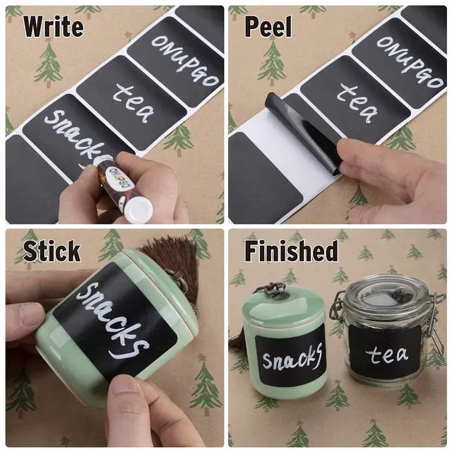 Alt view image 7 of 7 - Chalkboard Labels-180pcs Waterproof Reusable Blackboard Stickers with 1 Liquid Chalk Marker for Mason Jars, Parties Decoration, Craft Rooms, Weddings, Storage, Organize Your Home & Kitchen