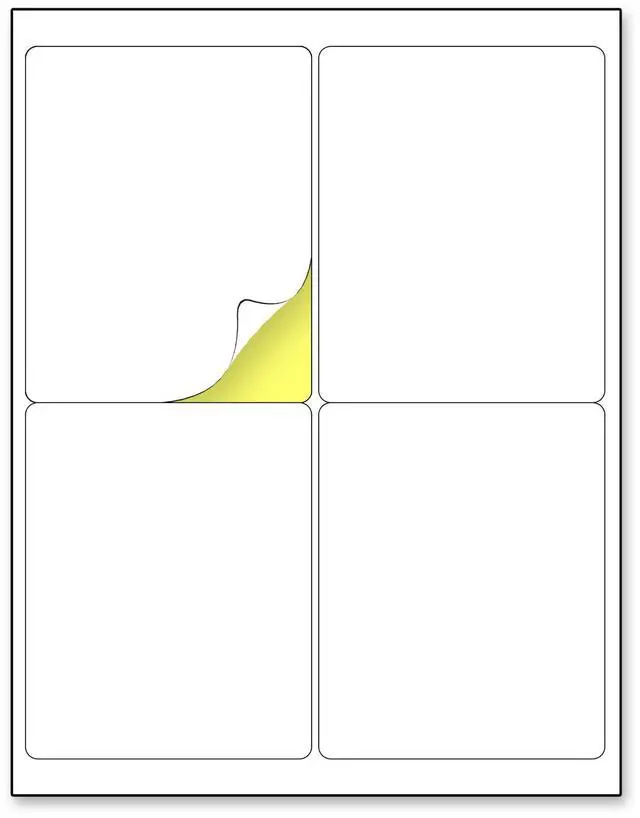 Main image of (4" x 5") 30 Sheets, Large White Labels Stickers - Laser/Inkjet Printable