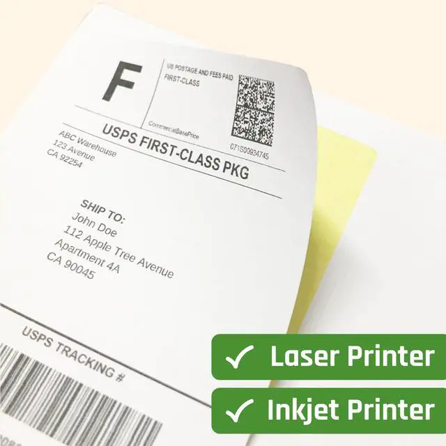 Alt view image 4 of 7 - (4" x 5") 30 Sheets, Large White Labels Stickers - Laser/Inkjet Printable
