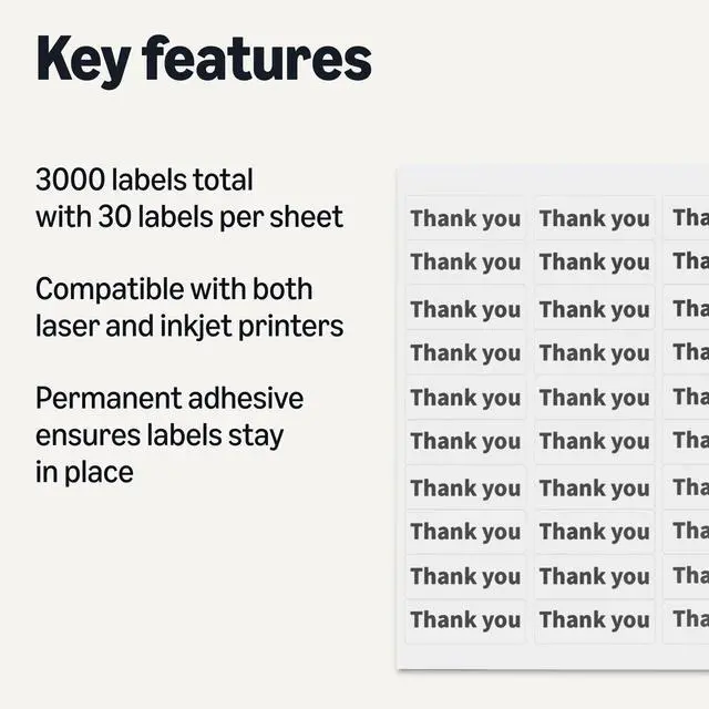Alt view image 2 of 5 - Printable Address Labels, White, 1" x 2-5/8", 3000 Blank Mailing Labels