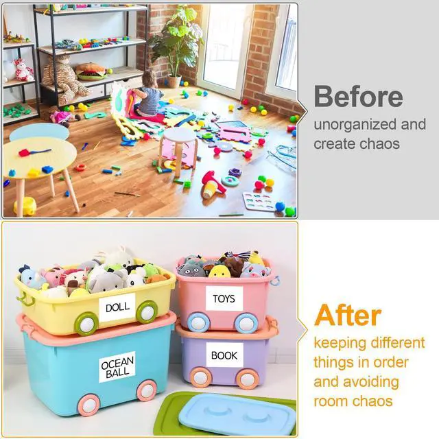 Alt view image 6 of 7 - 150 Pcs Labels for Storage Bins, 6 X 4 Inch Removable Labels for Storage Bins, Tear Resistant No Residue Storage Bin Label, Matte White Blank Box Label for School, Home, Business