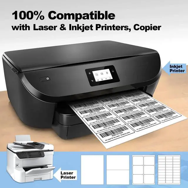 Alt view image 3 of 7 - 3000 Pcs 1" x 2-5/8" 30 Up Shipping Labels for Inkjet & Laser