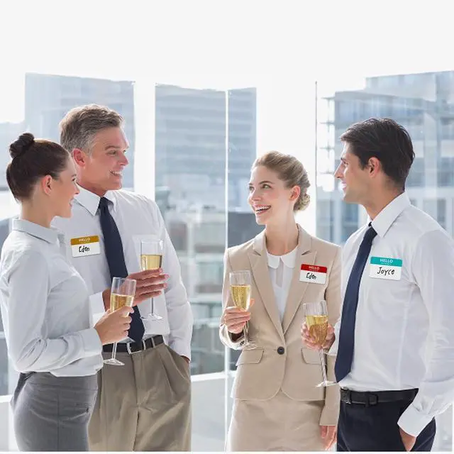 Alt view image 4 of 6 - 400 Pcs Name Tags Colorful Sticker-16 Colors (3"x2") Hello My Name is Peel & Stick Identification Badges for School, Office, Conferences & Family Parties.