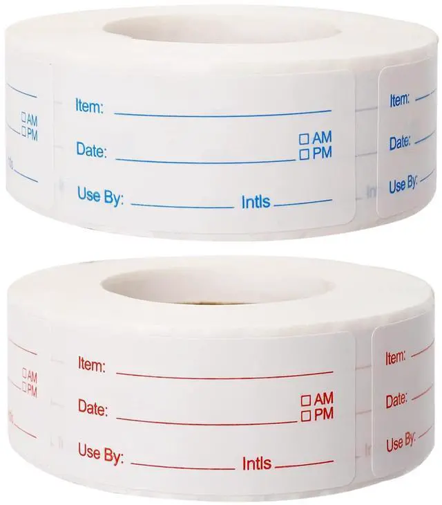 Main image of 2 Rolls 1000 Pieces Removable Food Labels, 1 x 2 Inch