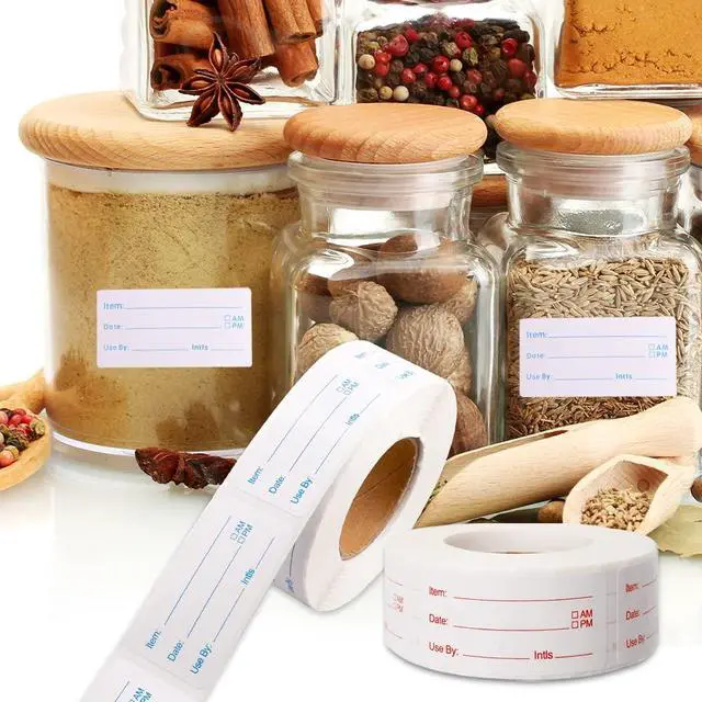 Alt view image 2 of 6 - 2 Rolls 1000 Pieces Removable Food Labels, 1 x 2 Inch
