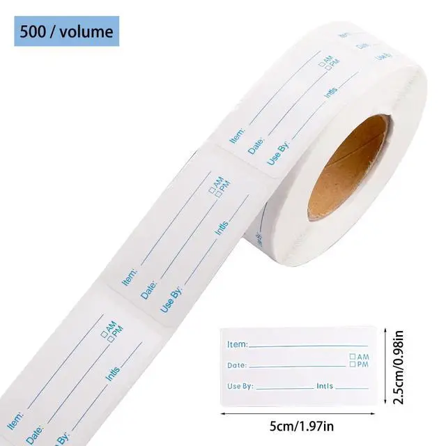 Alt view image 3 of 6 - 2 Rolls 1000 Pieces Removable Food Labels, 1 x 2 Inch