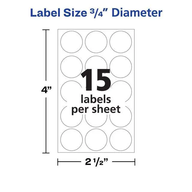 Alt view image 5 of 5 - Multi-Use Removable Labels, 3/4 Inch Round Stickers, White, Non-Printable, 315 Blank Labels Total (6738)