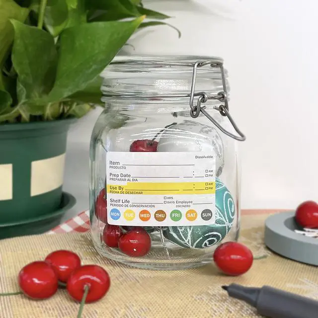 Alt view image 6 of 6 - Dissolvable Label Shelf Life for Food Rotation Use by Stickers 2 x 3 Inch Roll of 250 Labels