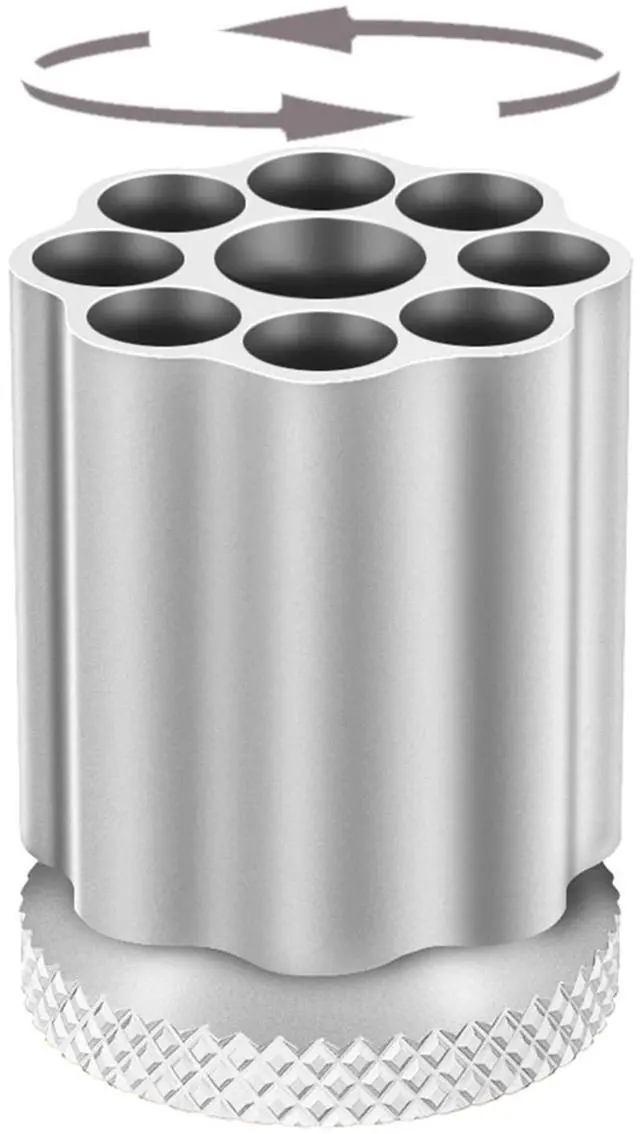Main image of Rotating Revolver Pen Holder, Gun Cylinder Pen Holders, Favorite Pencil Holder and Perfect Stationery Supplies (Silver)