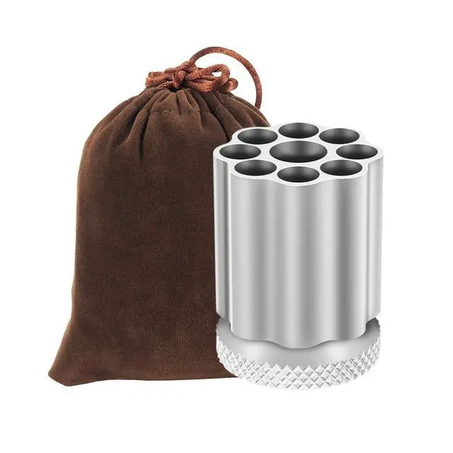 Alt view image 6 of 6 - Rotating Revolver Pen Holder, Gun Cylinder Pen Holders, Favorite Pencil Holder and Perfect Stationery Supplies (Silver)